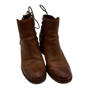 Korks by Kork-Ease Brown Leather Lace-Back Ankle Boots – Size 8M Perfectly Imper